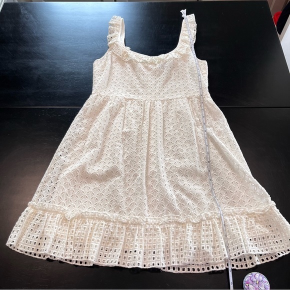 Lulus Make a Wish‎ White Eyelet Ruffled Mini Dress MEDIUM - Picture 11 of 13